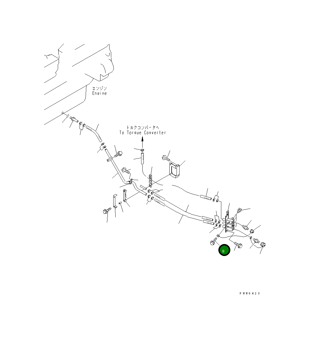 Болт 01435-00608  Komatsu