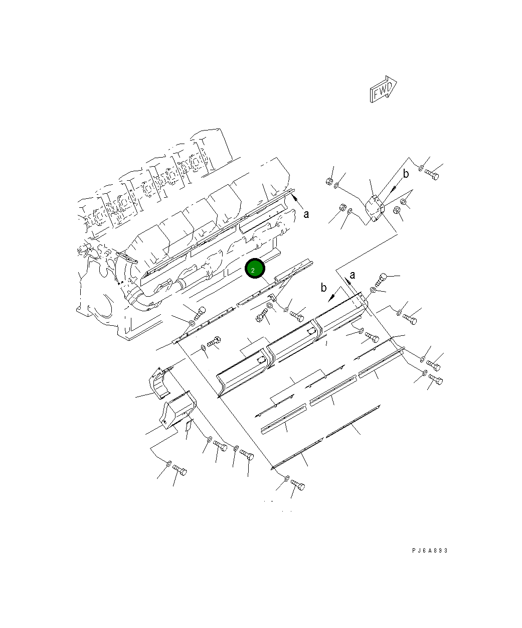 Крышка 6166-11-7480  Komatsu