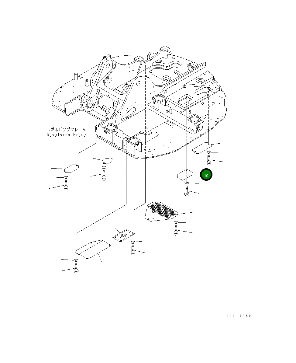 Крышка 22B-54-19960  Komatsu