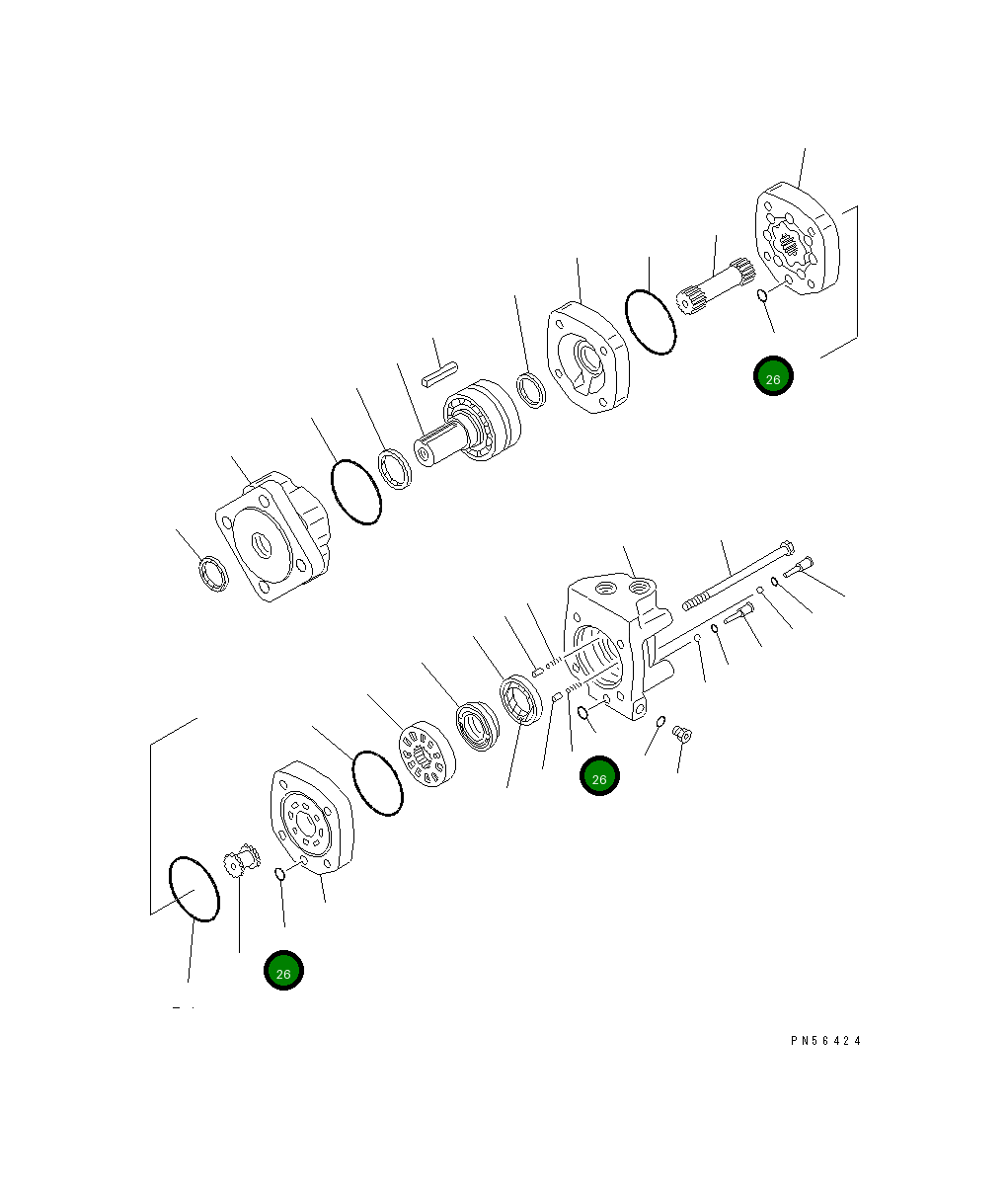 Кольцо уплотнительное (O-Ring) 232-62-11640  Komatsu