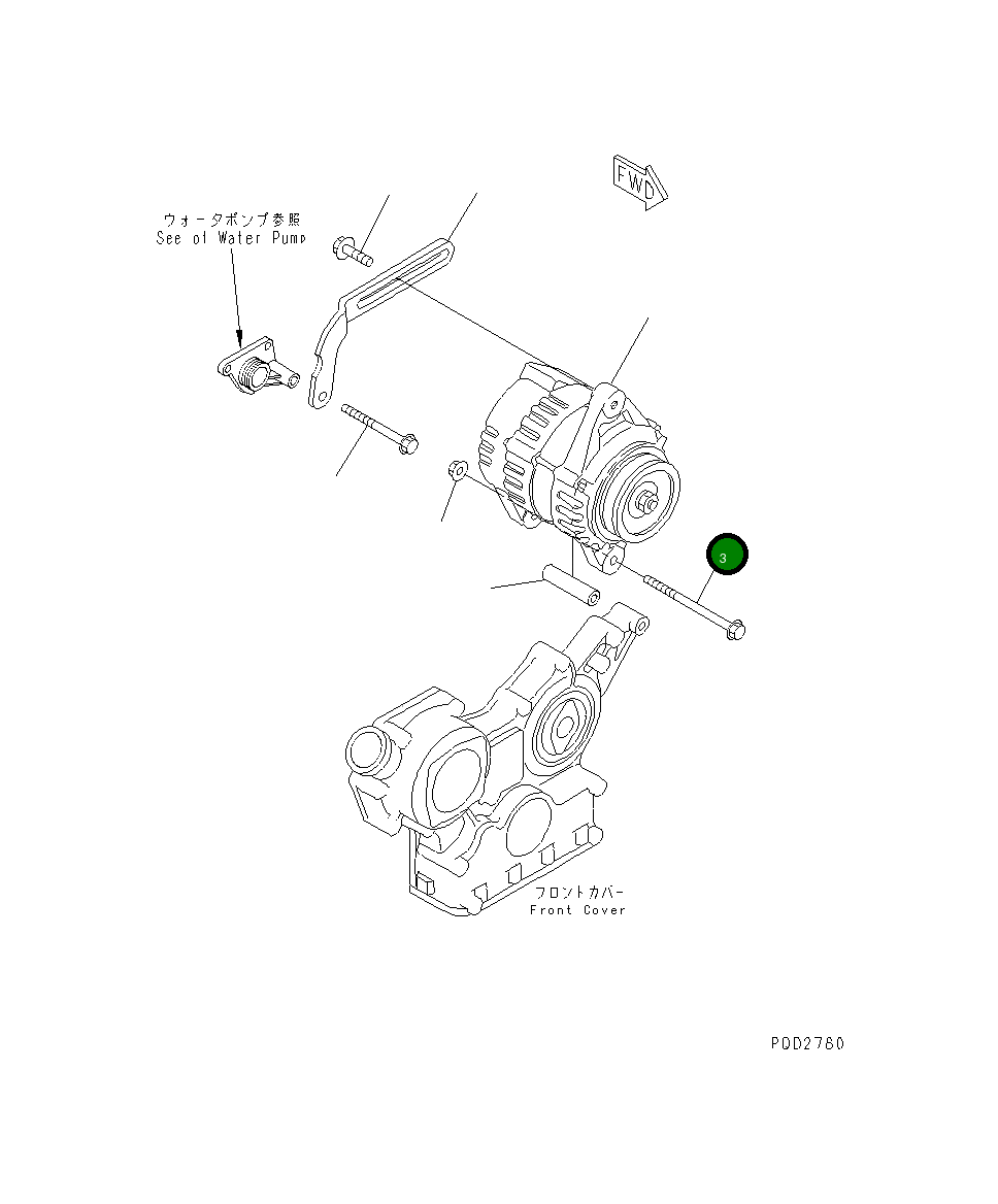 Болт YM129136-77250  Komatsu