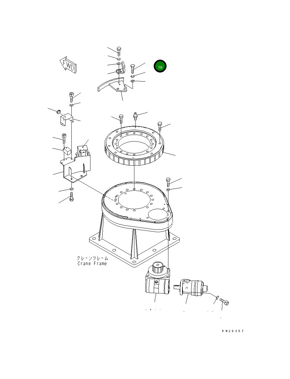Болт MH21019-12030  Komatsu