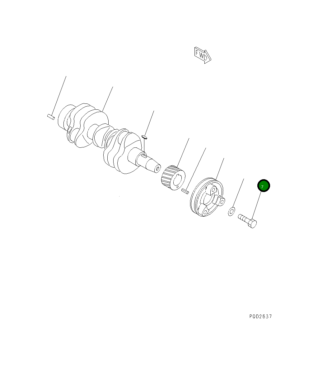 Болт YM119621-21680 Komatsu