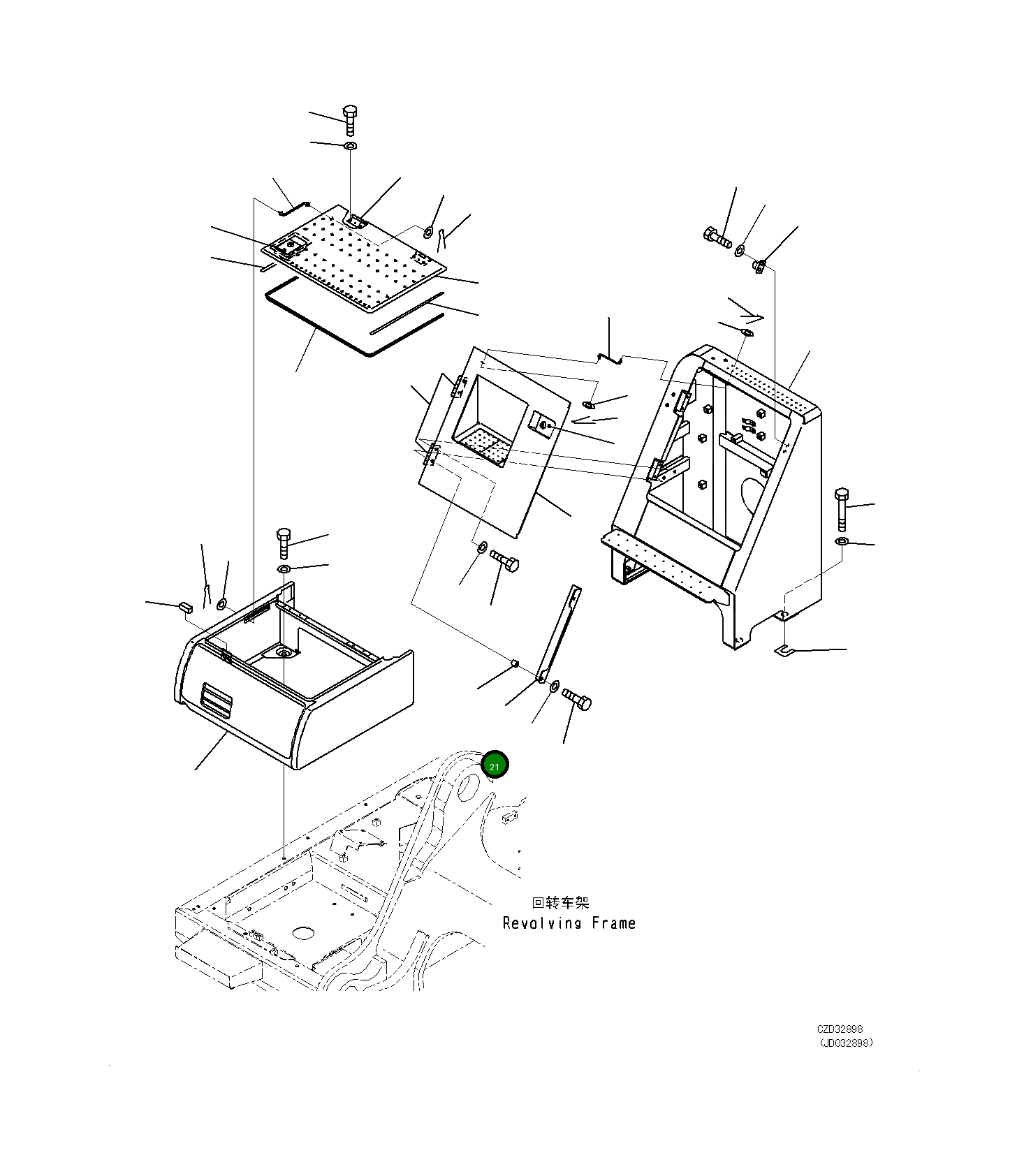 Крышка 21M-54-32430 Komatsu