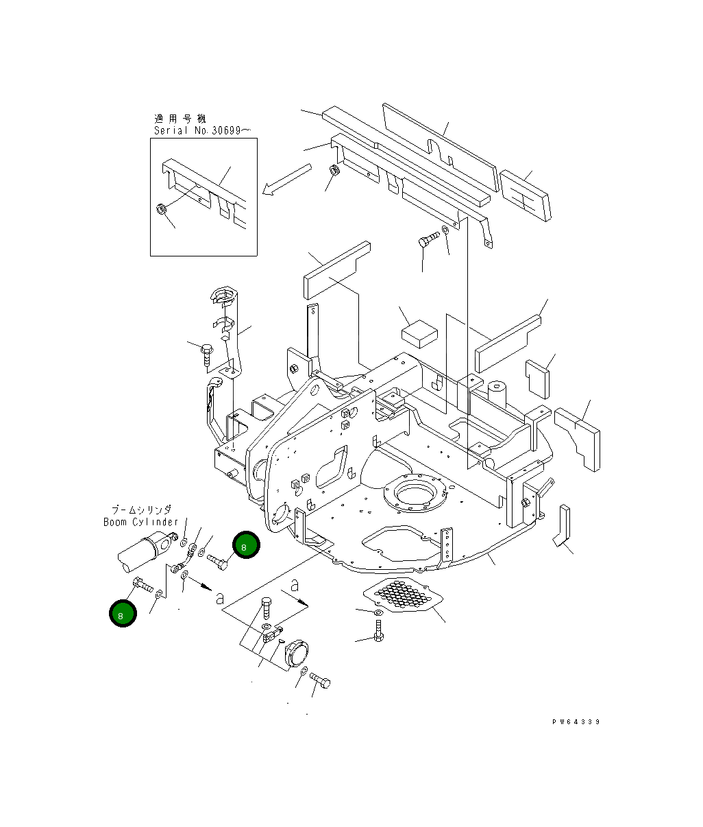 Болт 01010-B0830 Komatsu