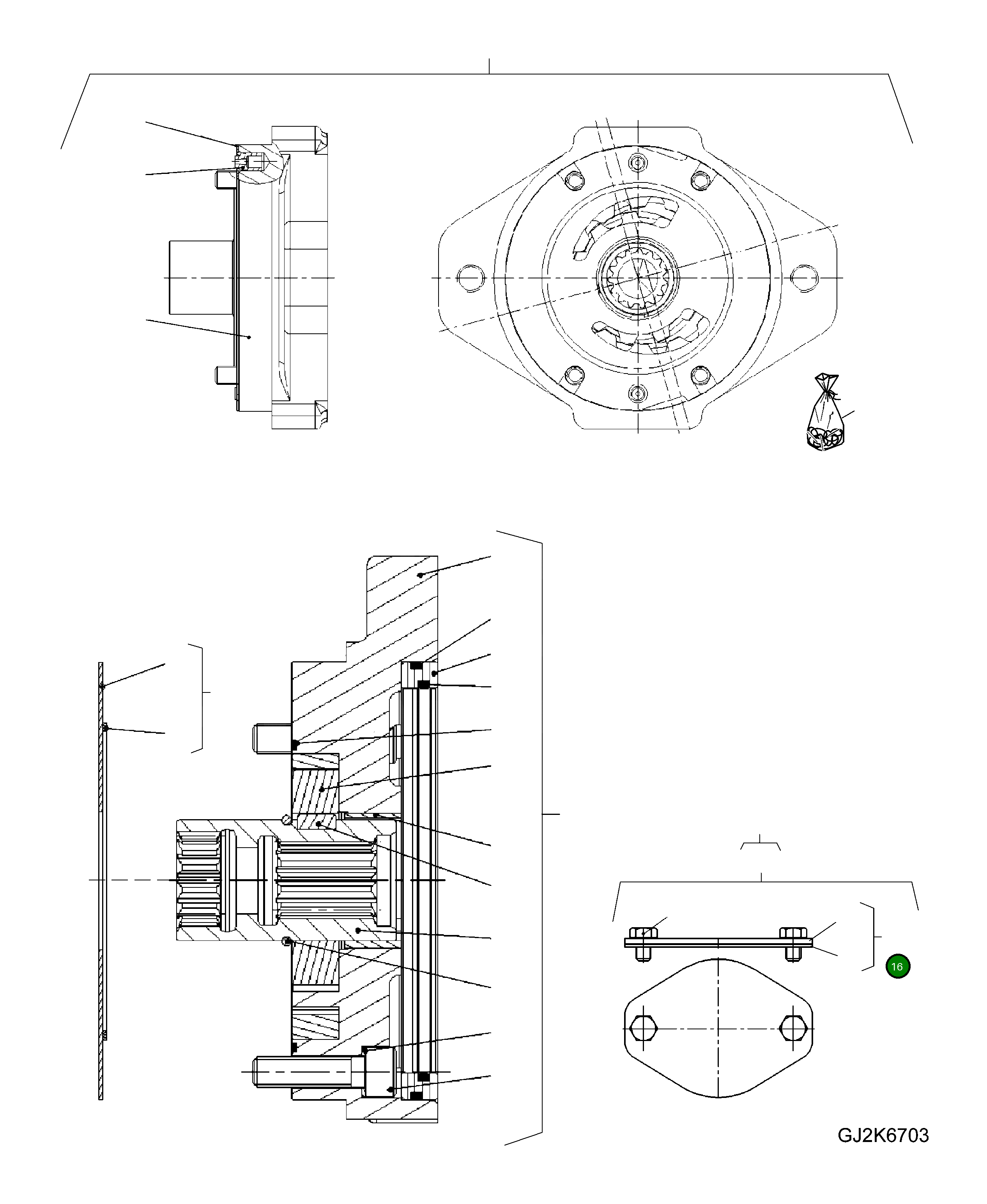 Крышка 42U-17-H0T23 Komatsu