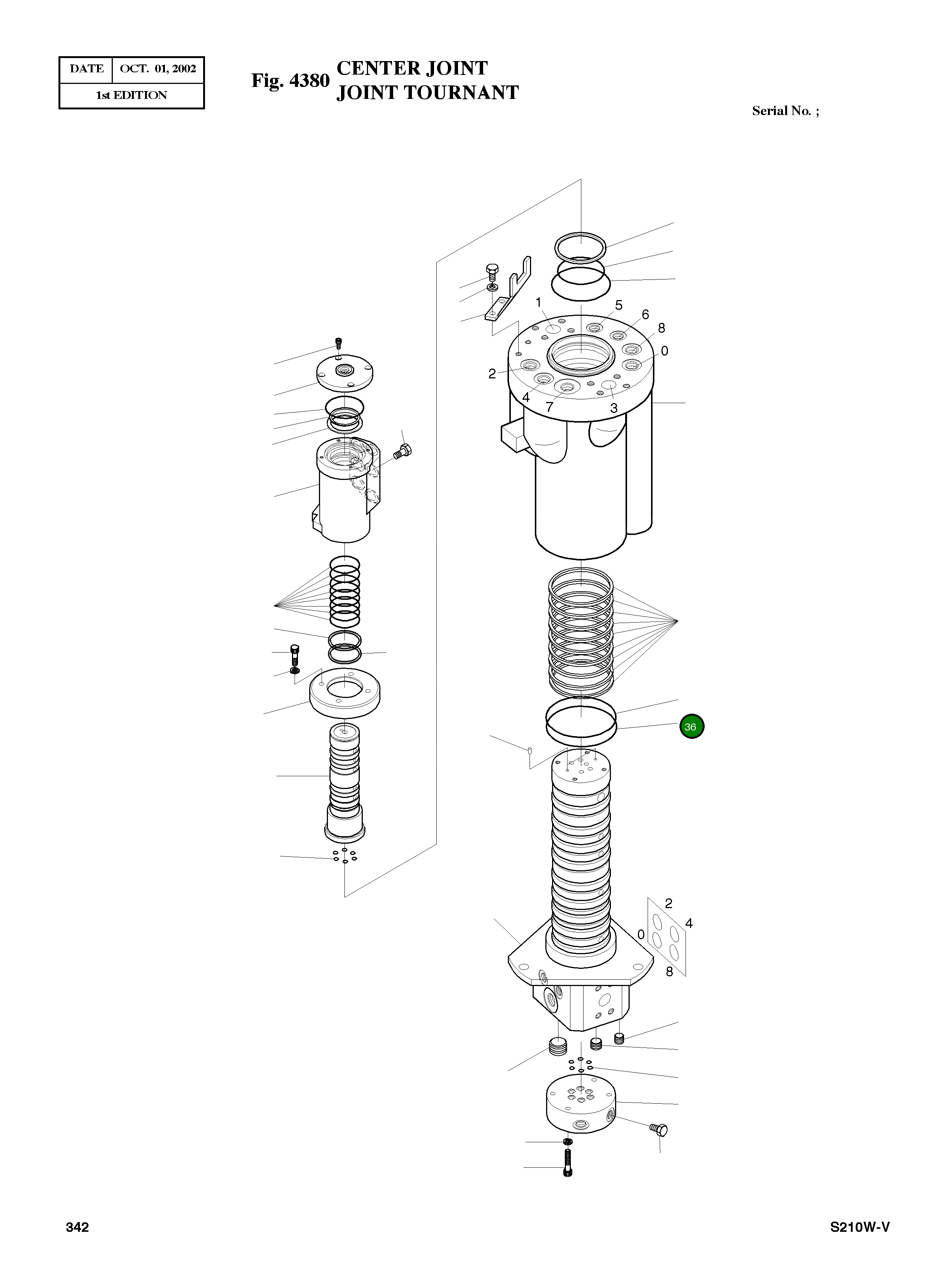 Кольцо уплотнительное (O-Ring) S8001401 Komatsu