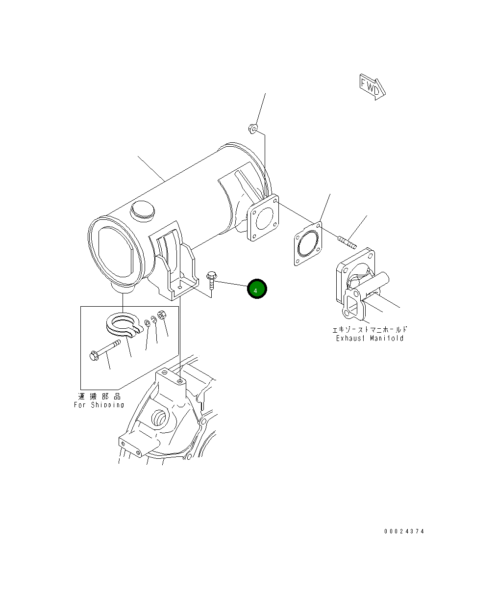Болт 461-036 Komatsu