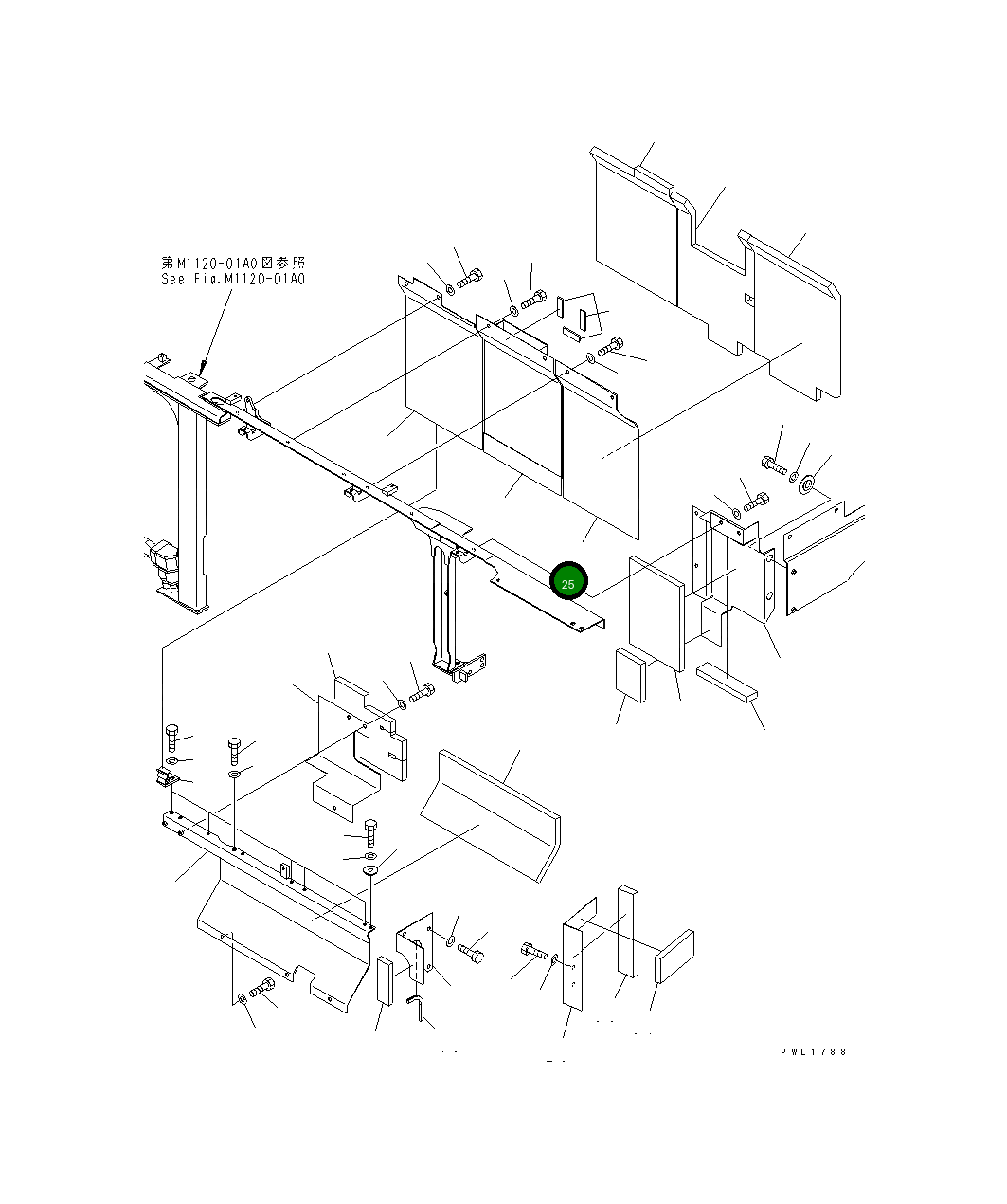 Крышка 21M-54-11411  Komatsu