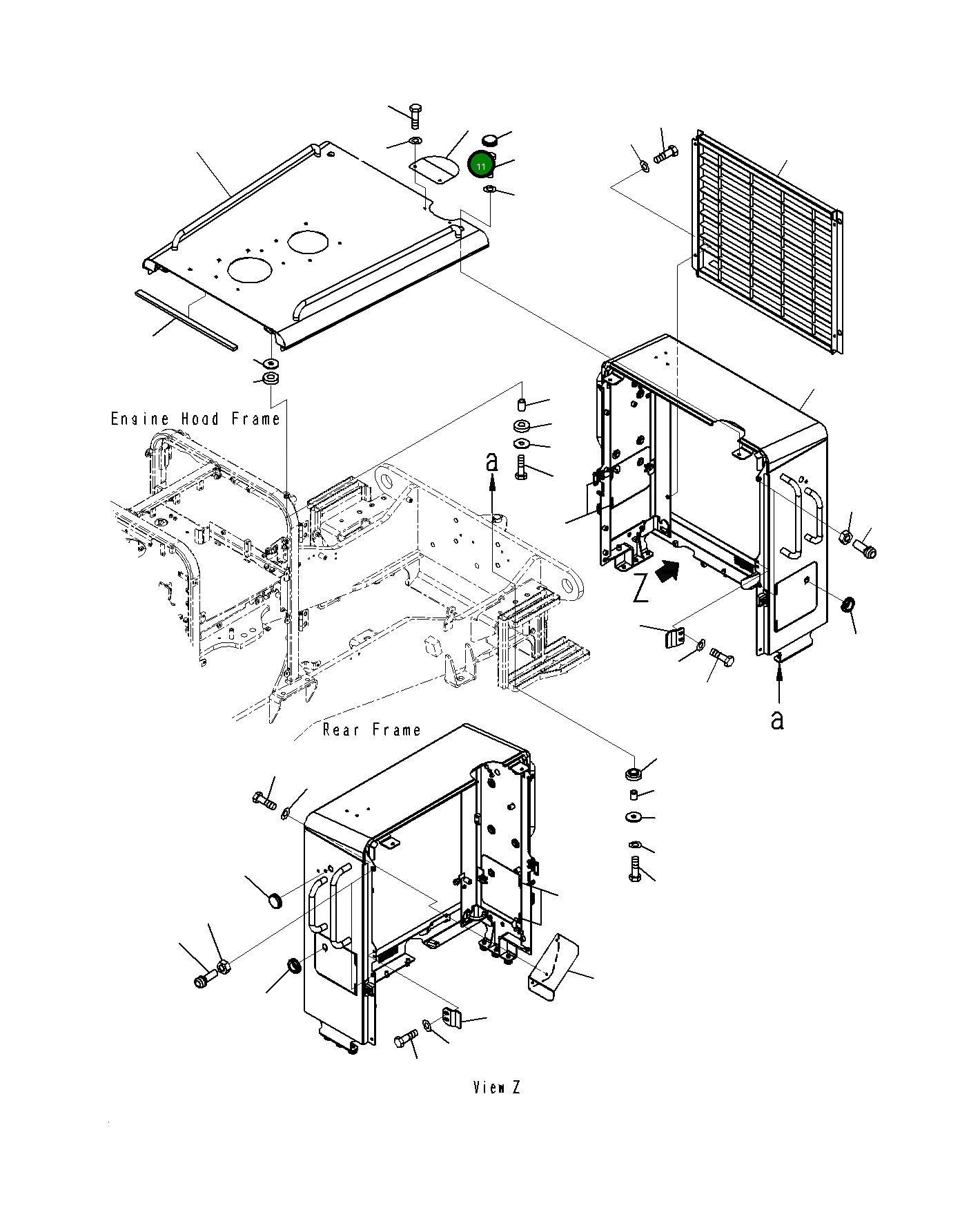 Крышка 23H-54-11380 Komatsu