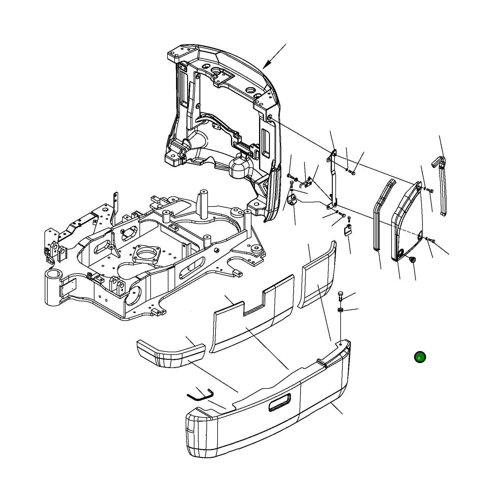 Крышка 22J-54-R5311 Komatsu