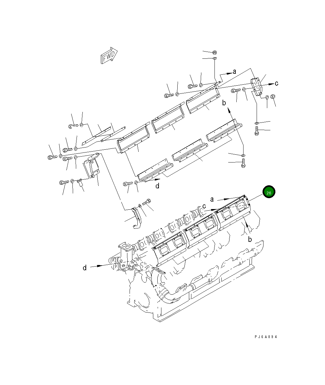 Крышка 6166-11-7310 Komatsu