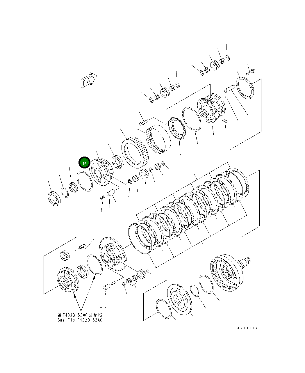 Кольцо 427-15-19520  Komatsu