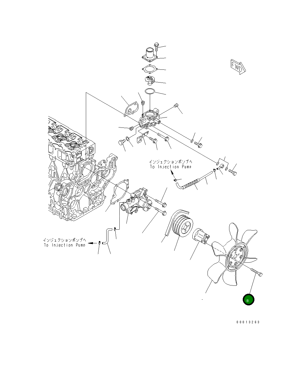 Болт YM26014-080852 Komatsu