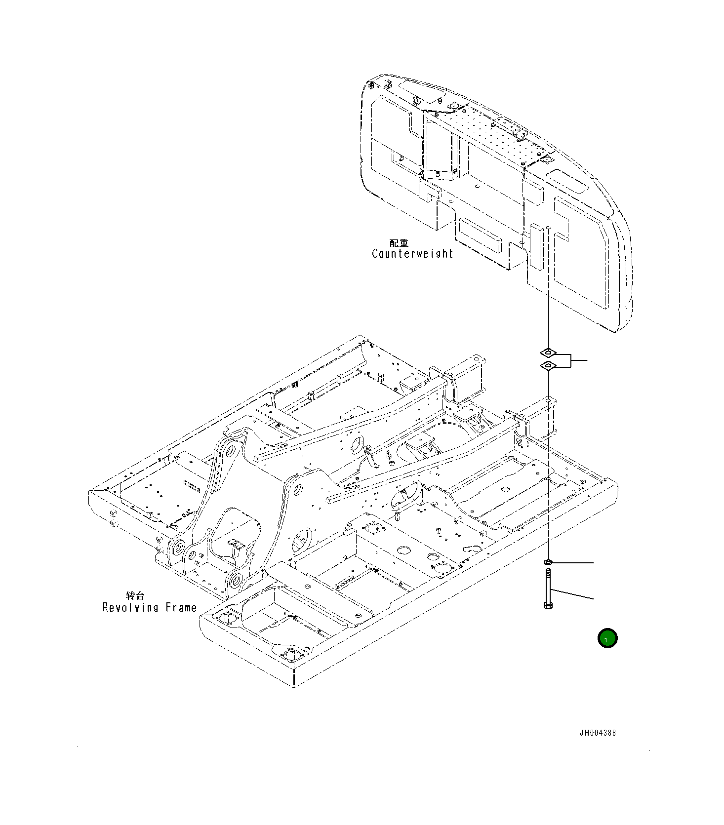 Болт 427-T88-1131  Komatsu
