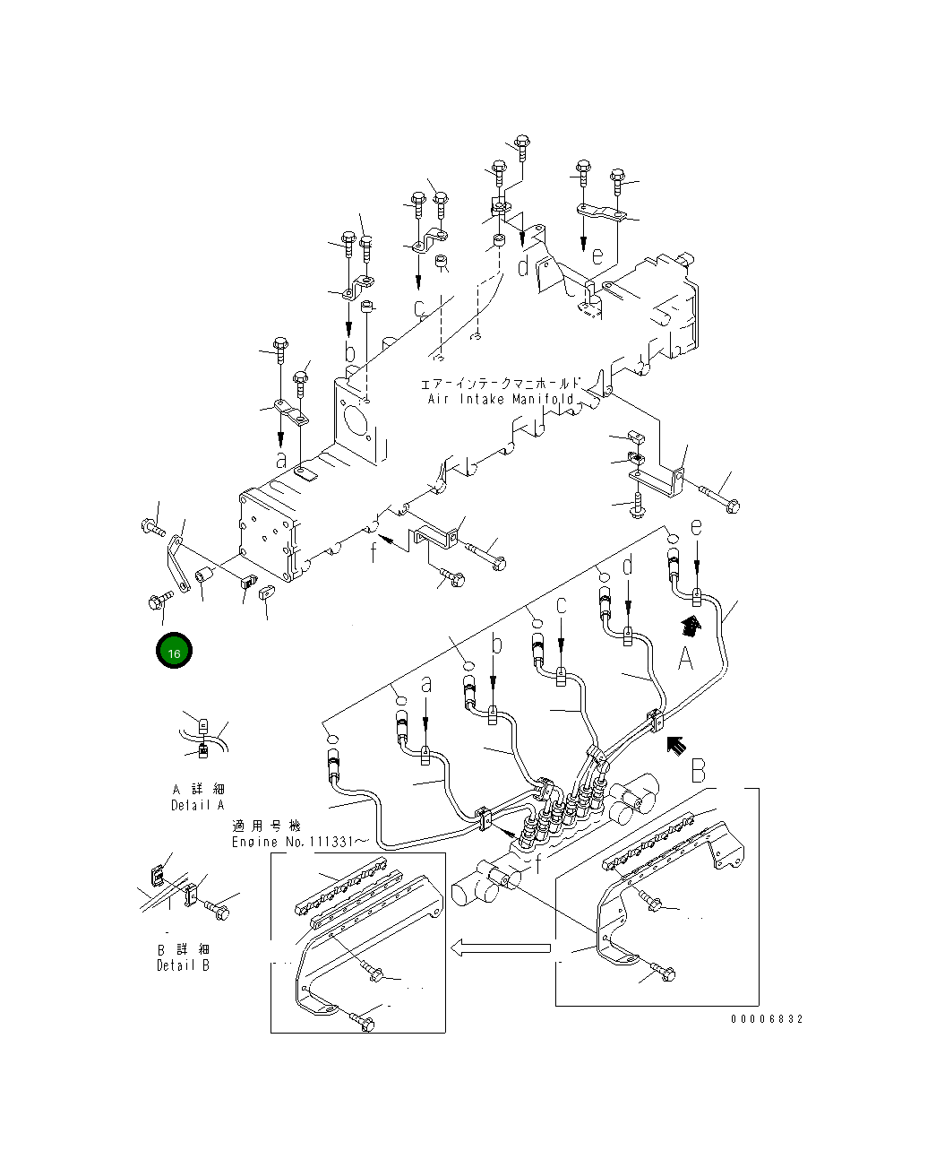 Болт 01435-01045 Komatsu