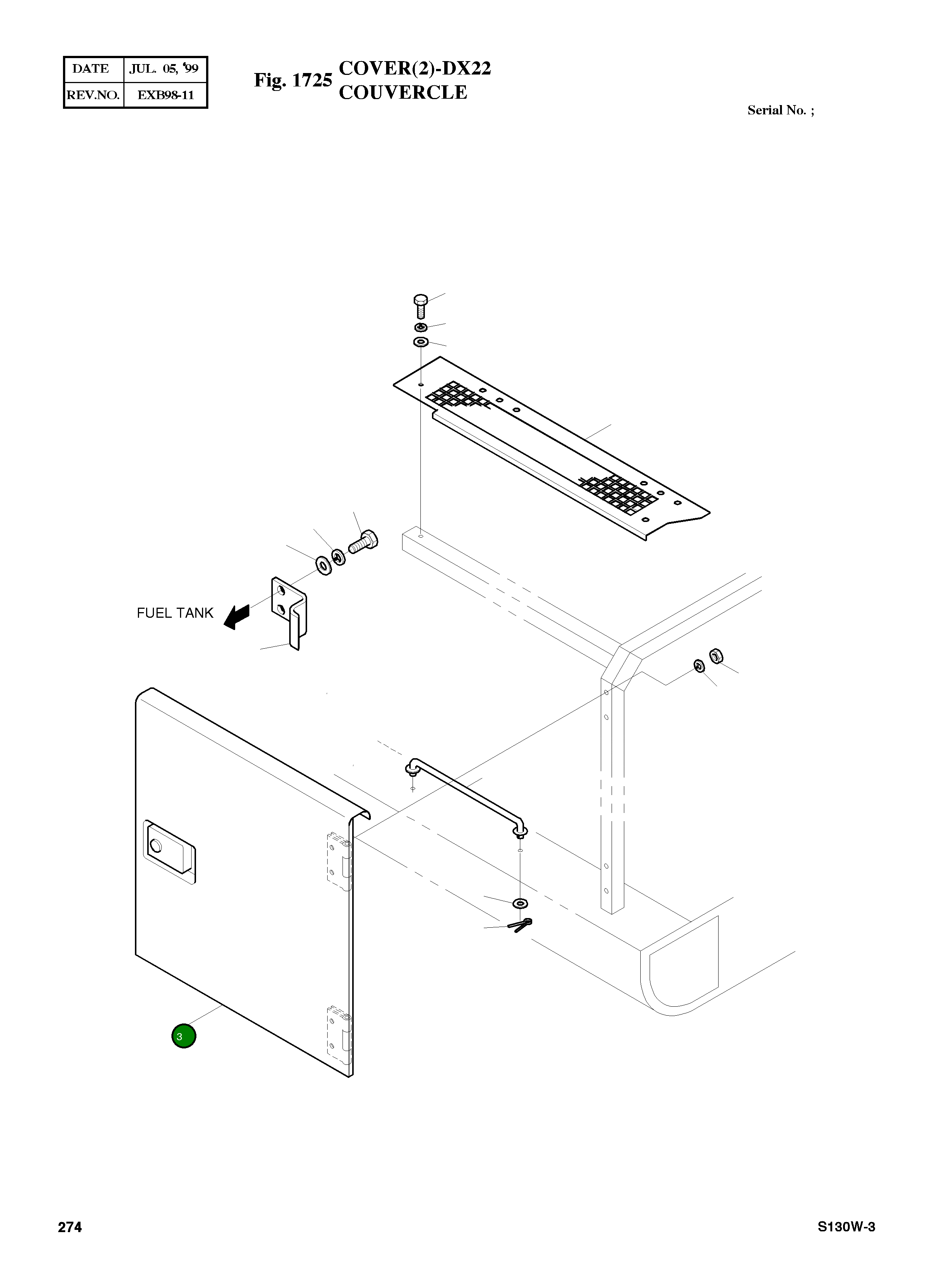 Крышка 2621-4254G Komatsu