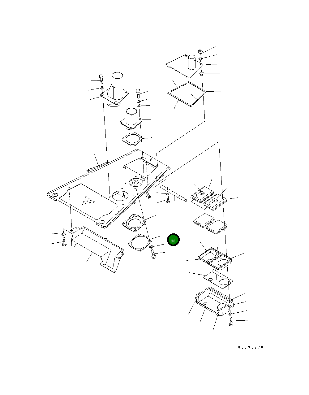 Крышка 14X-54-39180  Komatsu