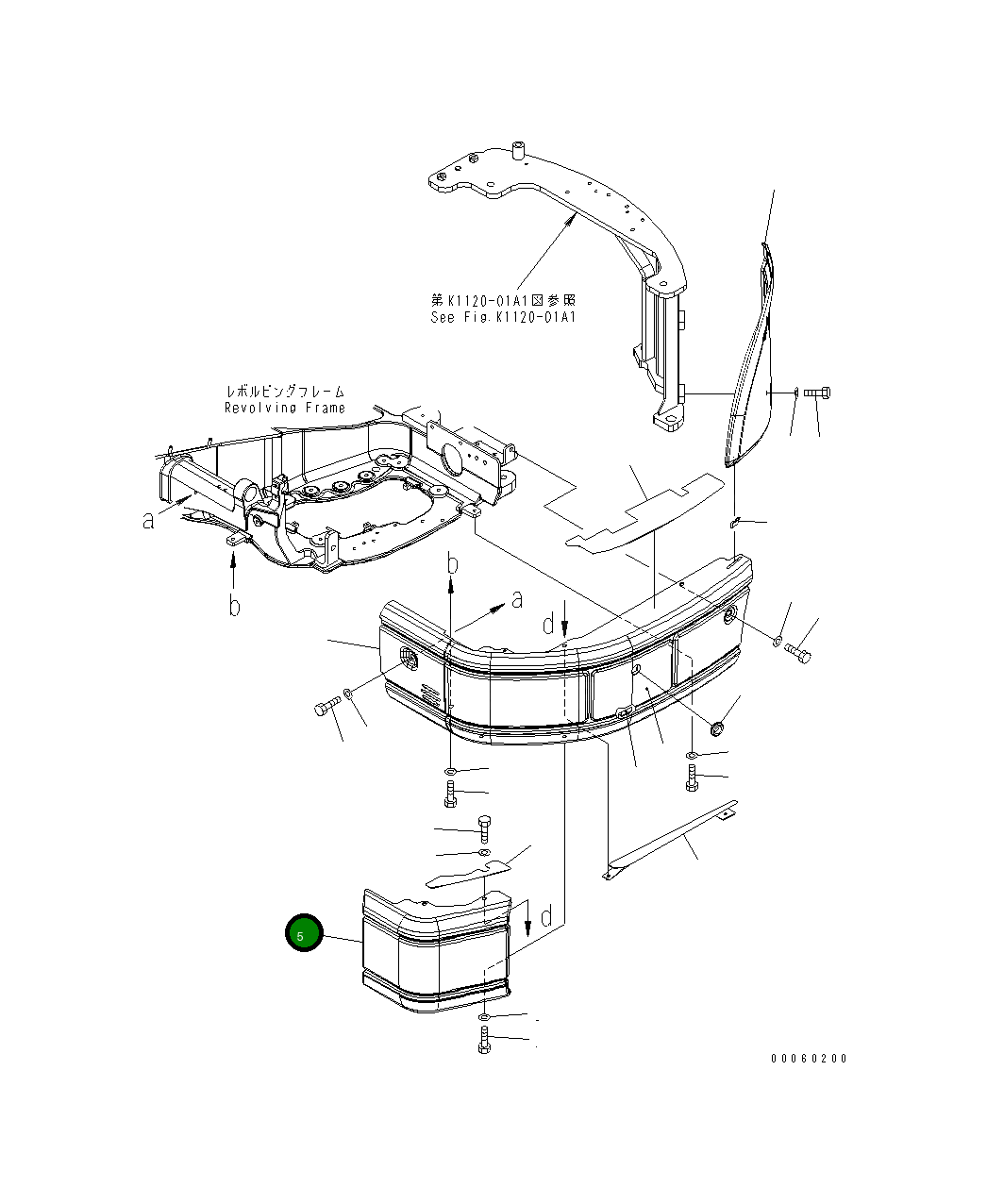 Крышка 22K-54-21912  Komatsu