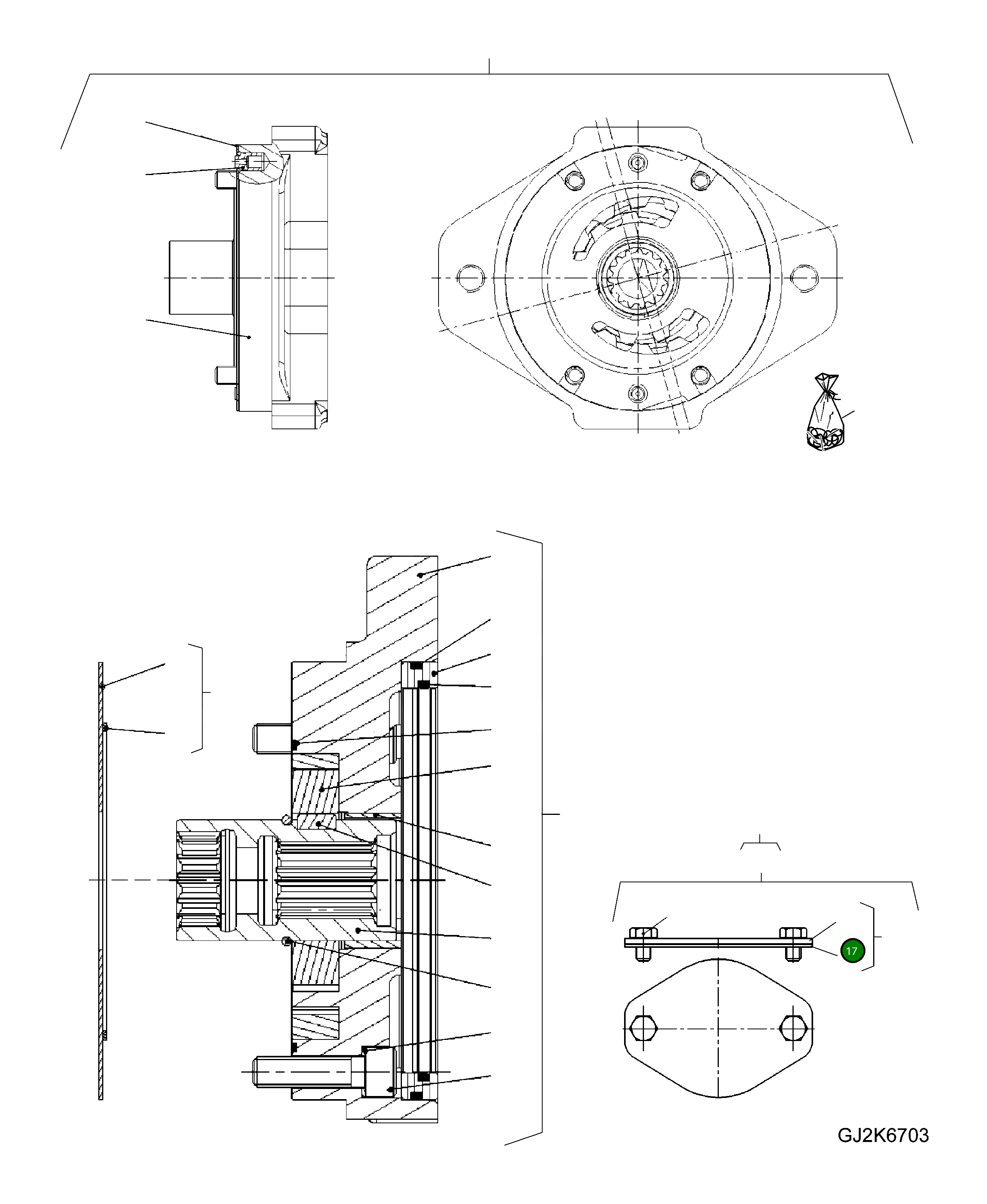 Крышка 42U-17-H0T25  Komatsu