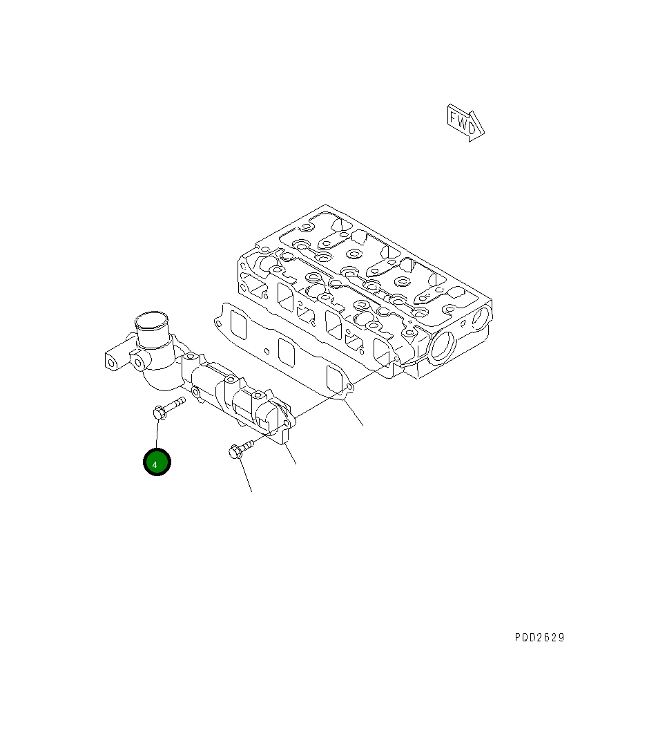 Болт YM26106-060282 Komatsu