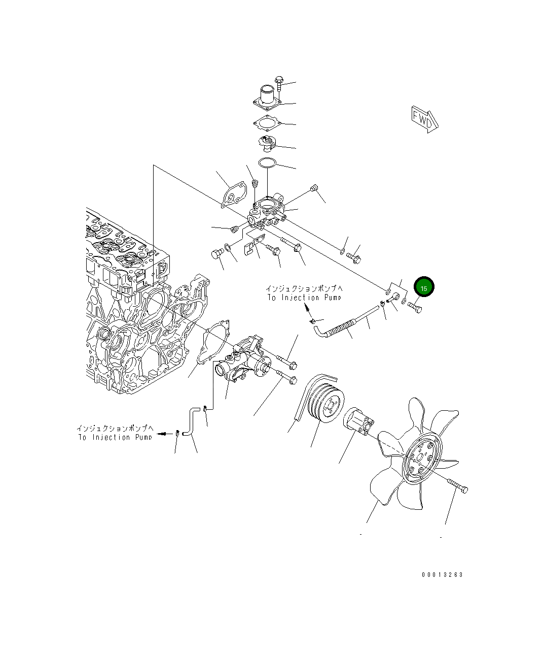 Болт YM105582-59150  Komatsu