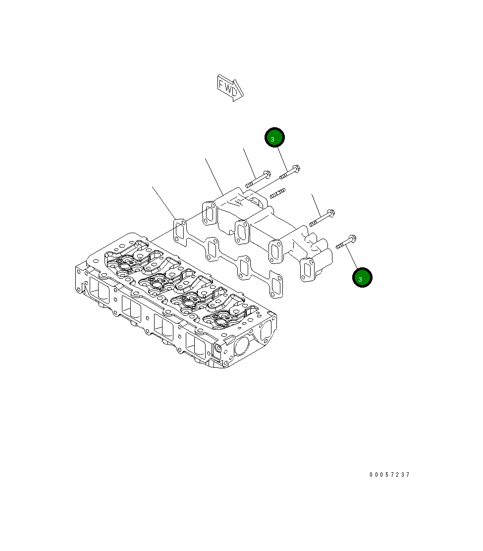 Болт YM119802-13650 Komatsu