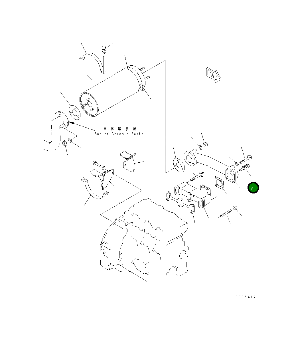 Болт YM26014-080302 Komatsu