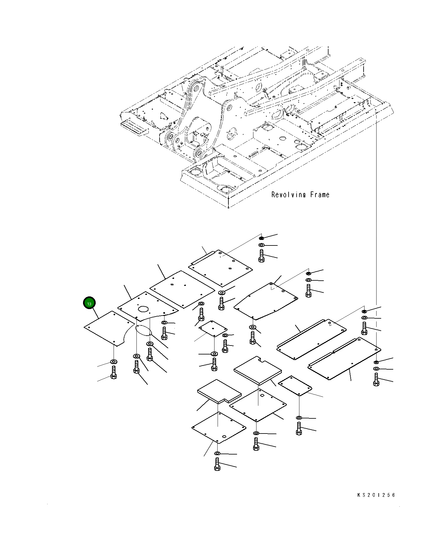 Крышка 206-54-KB260 Komatsu