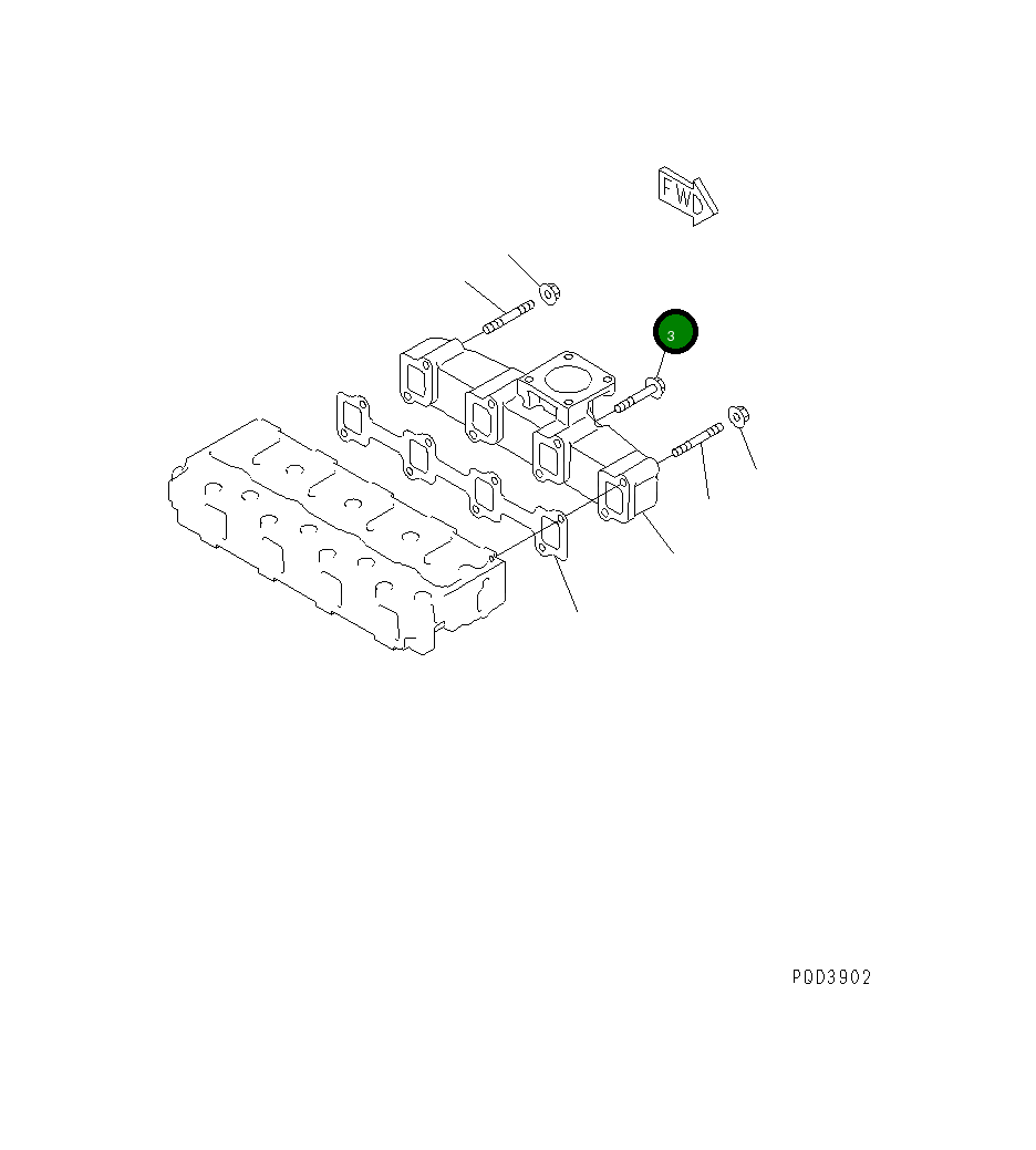 Болт YM123900-13630 Komatsu