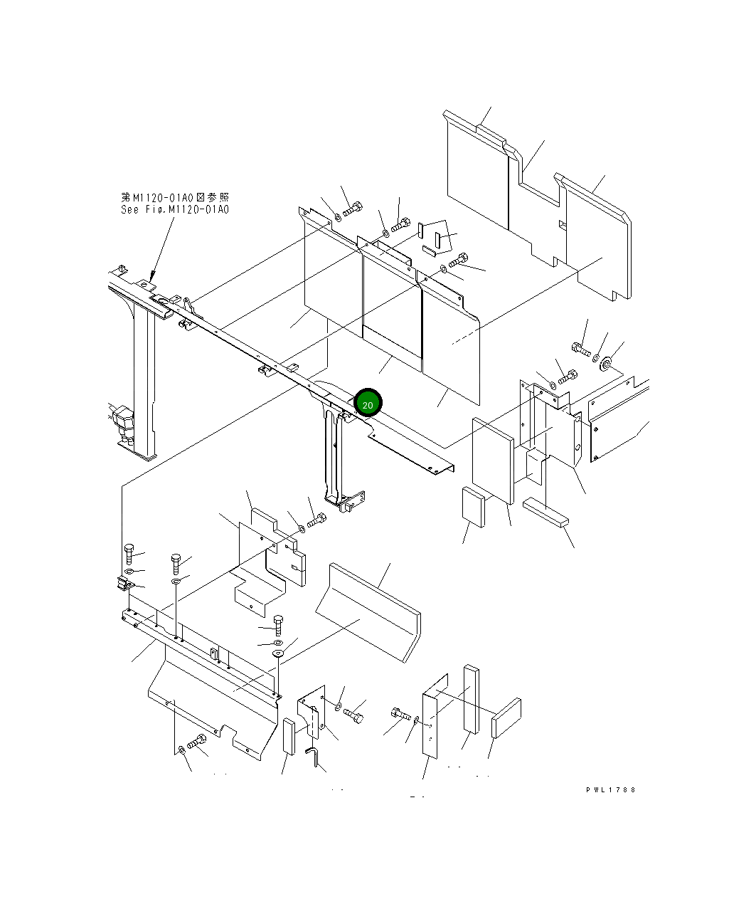 Крышка 21M-54-12431  Komatsu