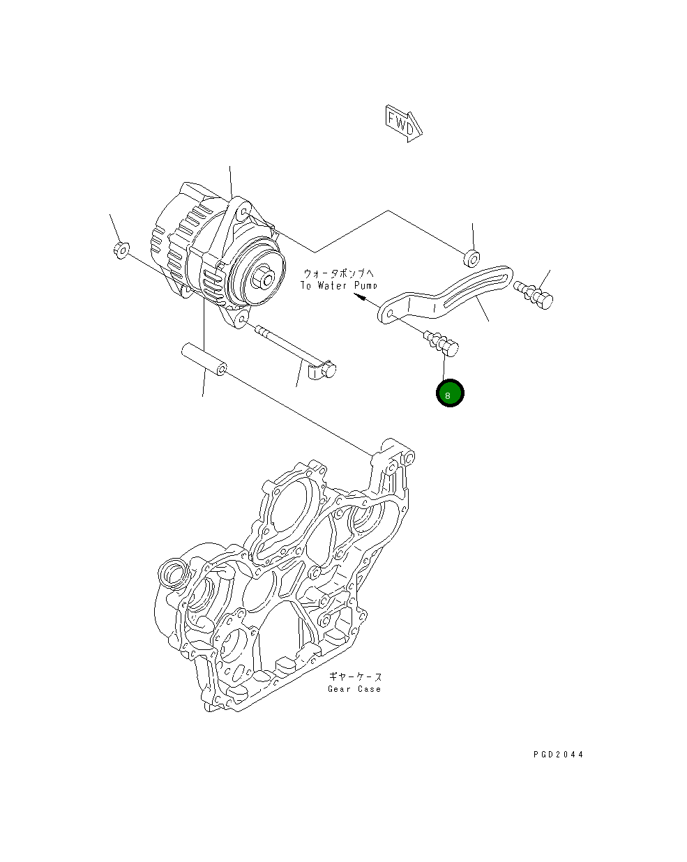 Болт YM26104-080252 Komatsu