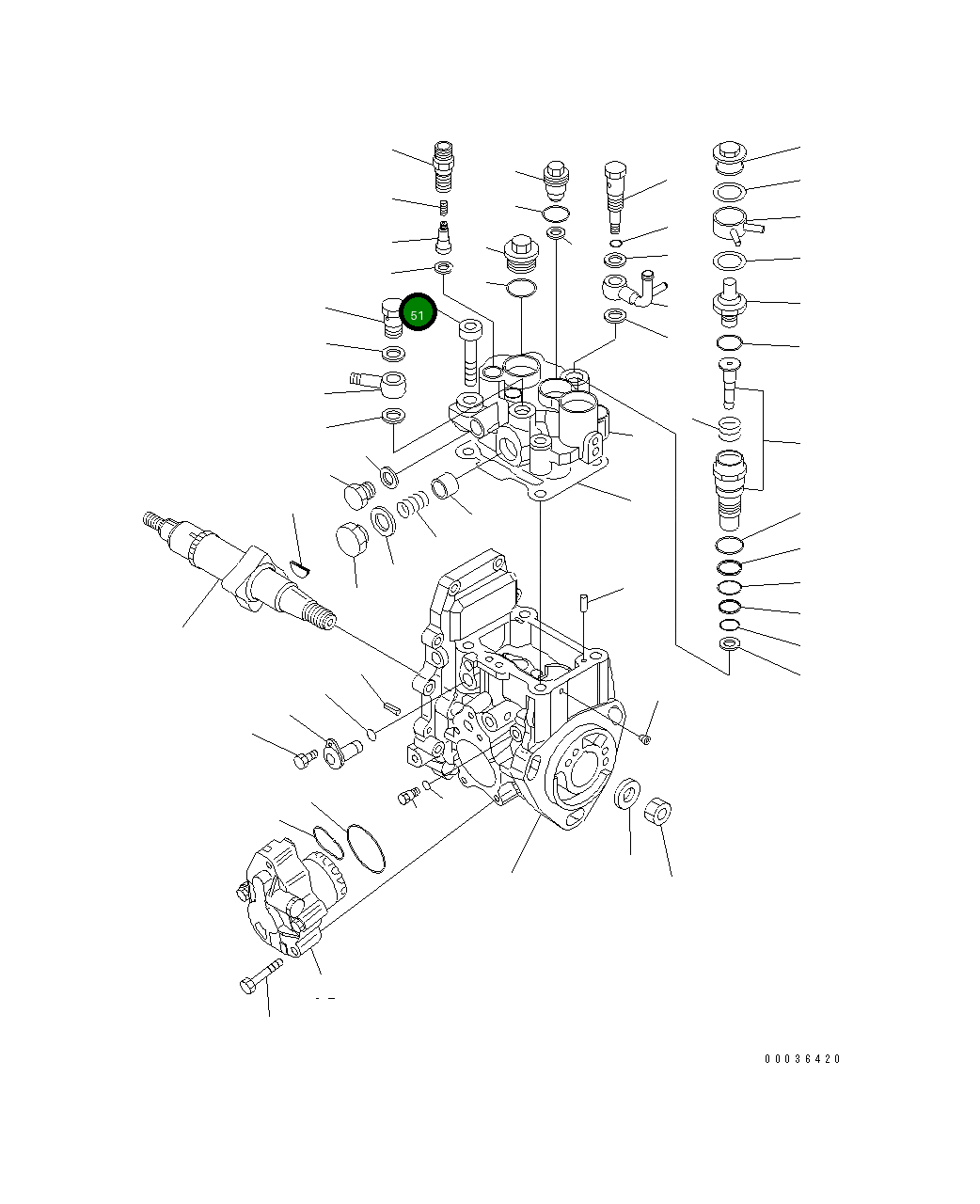 Болт YM26450-080452 Komatsu