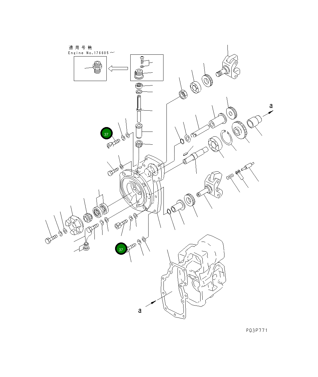 Болт 02100-00332 Komatsu