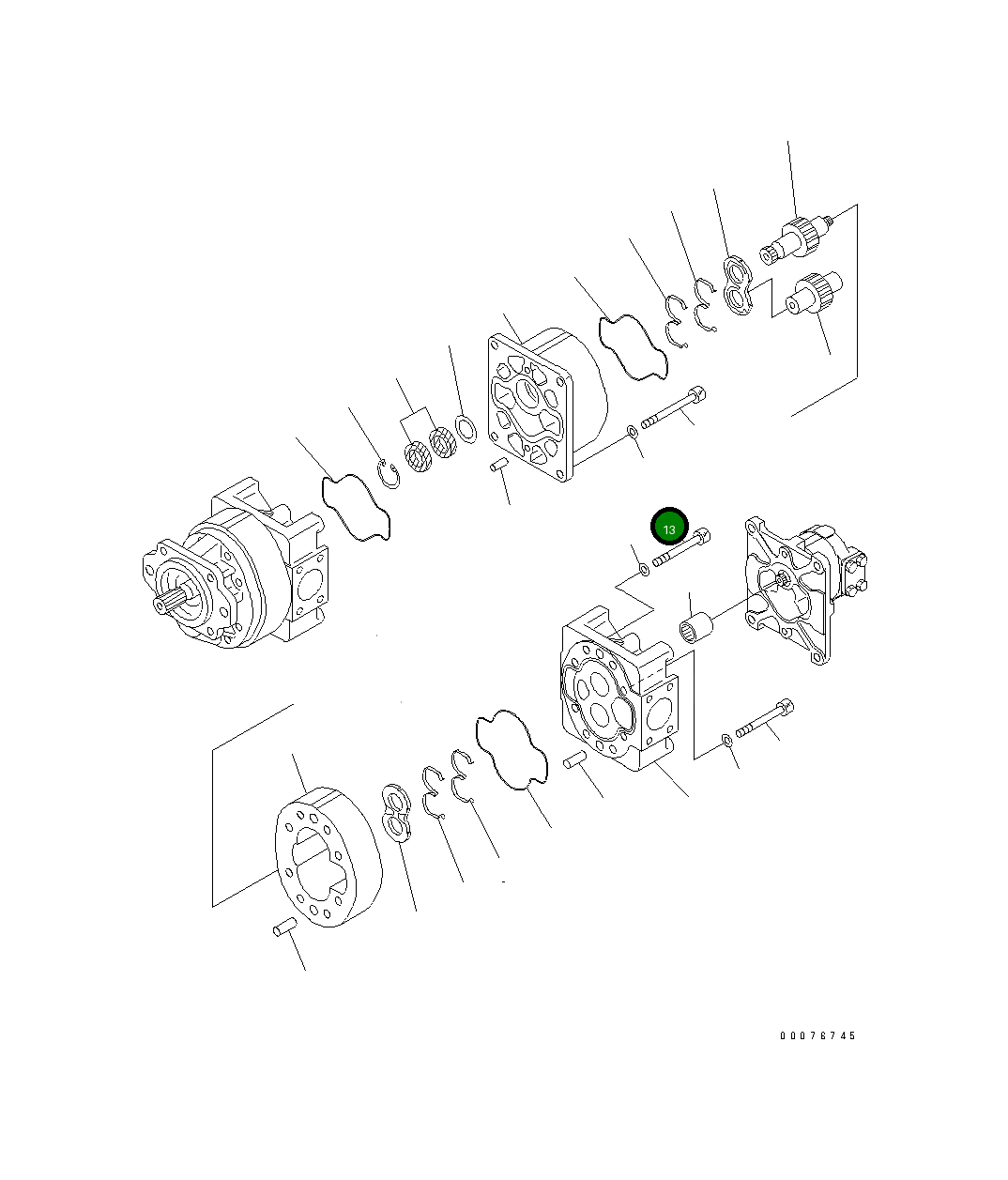 Болт 01253-61415  Komatsu