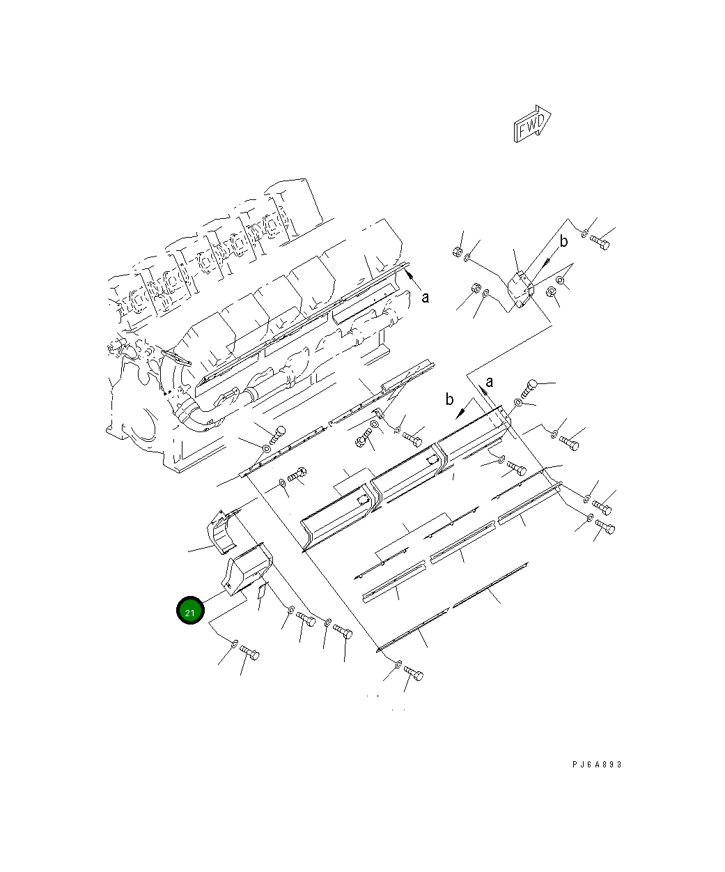 Крышка 6166-11-7460 Komatsu