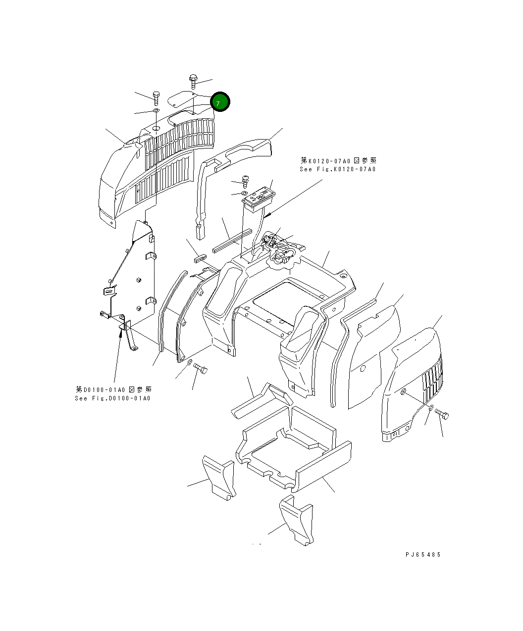 Крышка 22J-54-15260 Komatsu