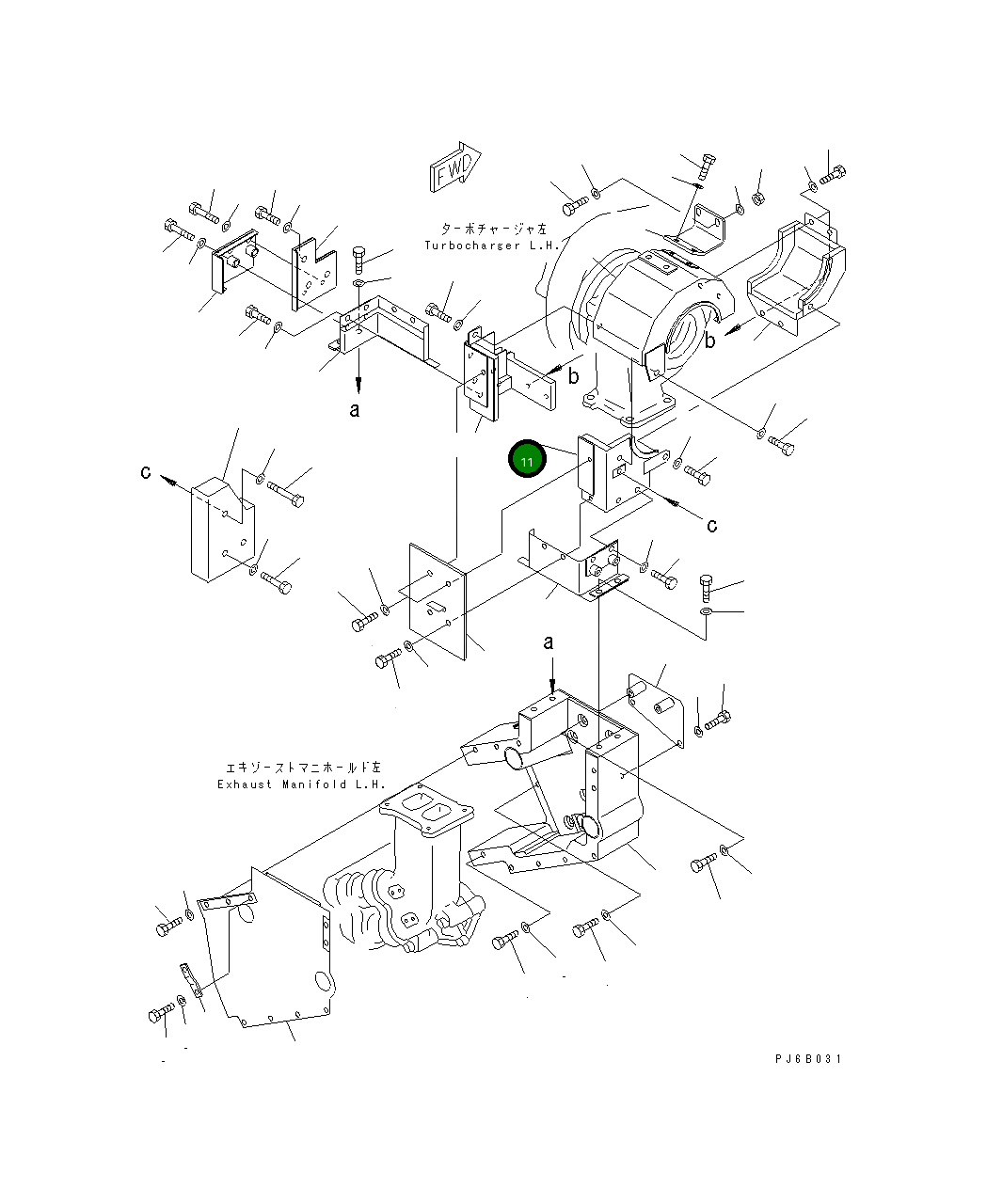 Крышка 6166-15-9741 Komatsu