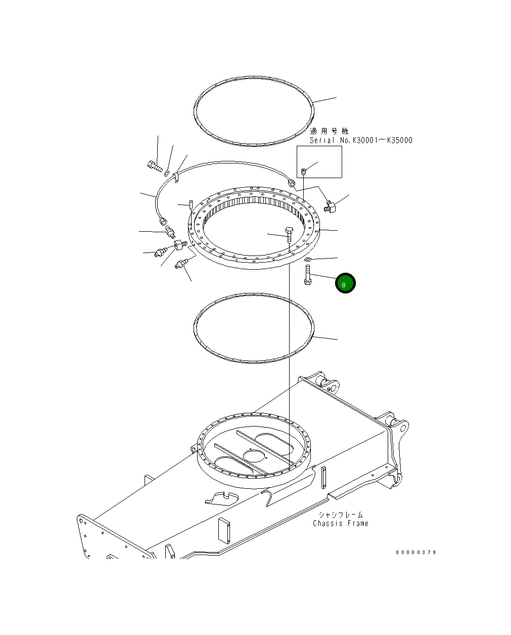 Болт 01011-B2005 Komatsu