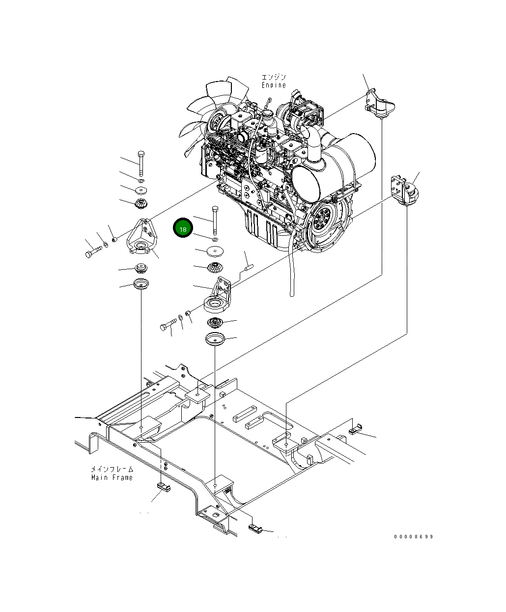 Болт 01011-B1655 Komatsu