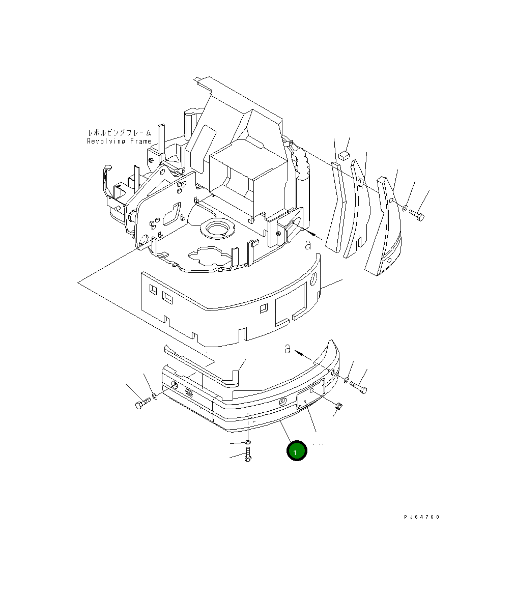 Крышка 21U-54-35614 Komatsu