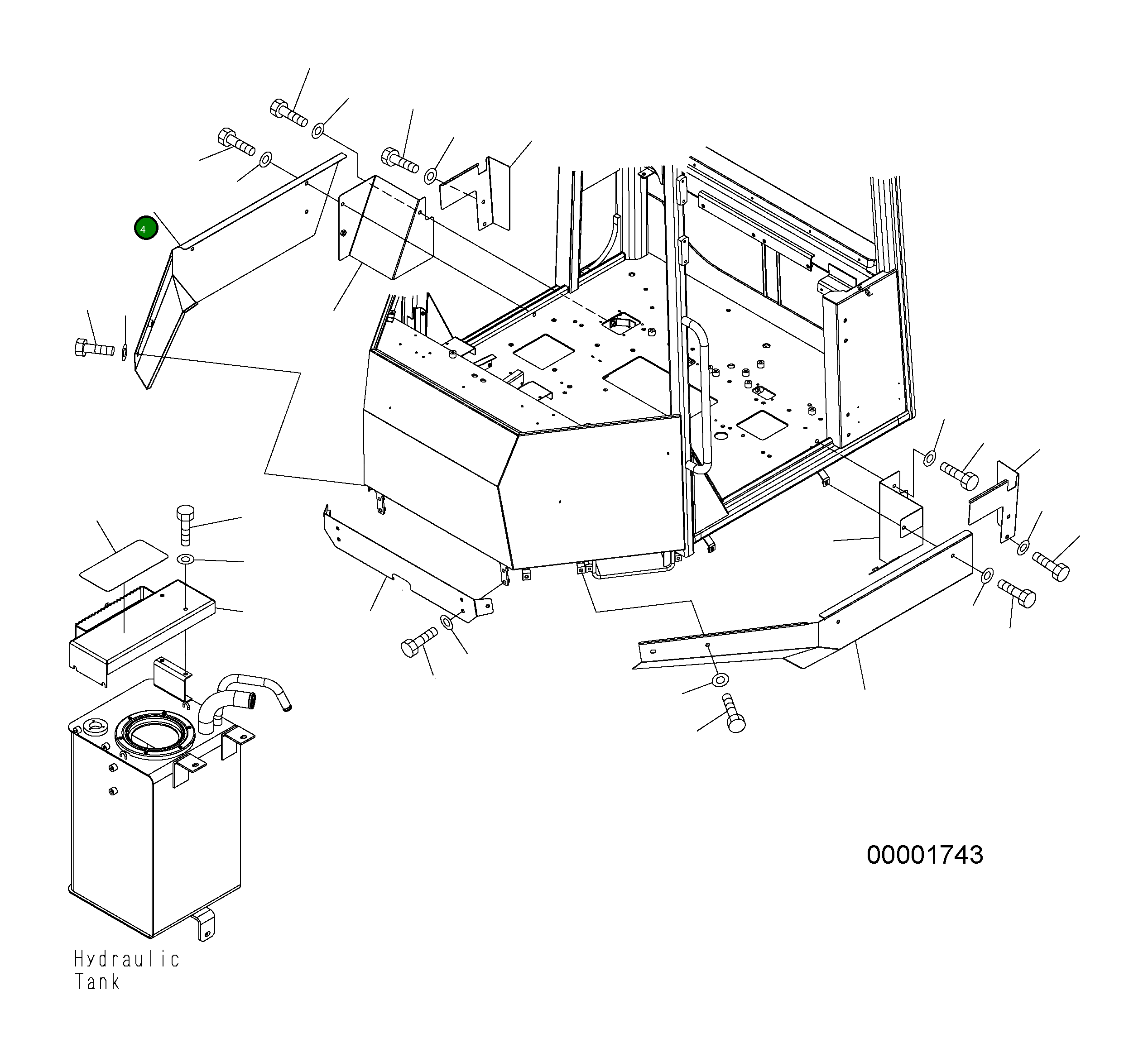 Крышка 418-54-H4040 Komatsu