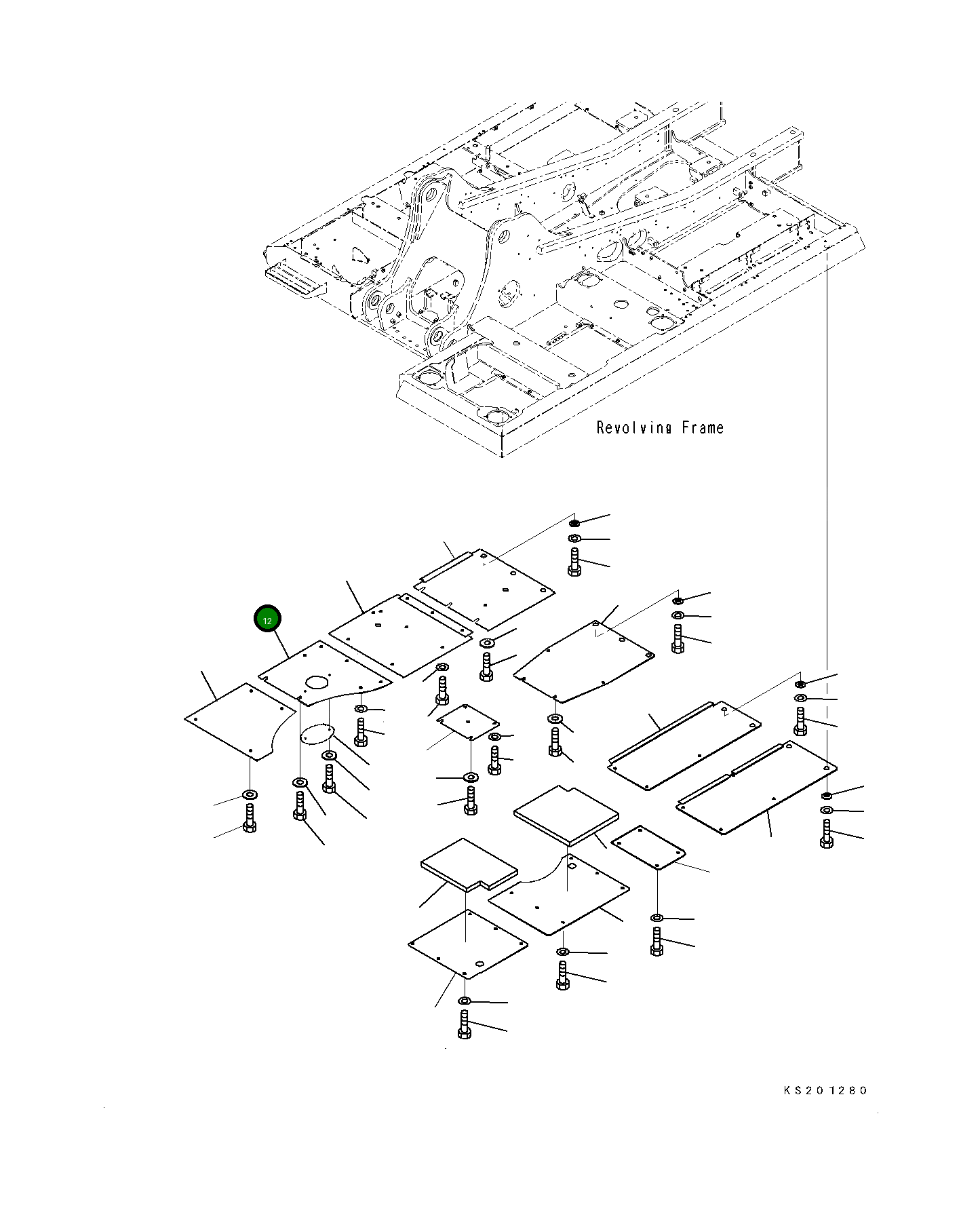 Крышка 206-54-KB320  Komatsu