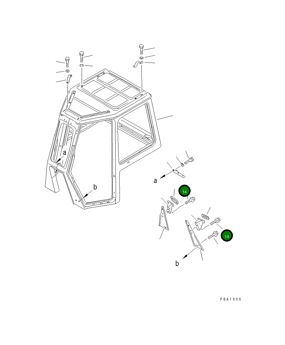 Болт 01439-01225  Komatsu