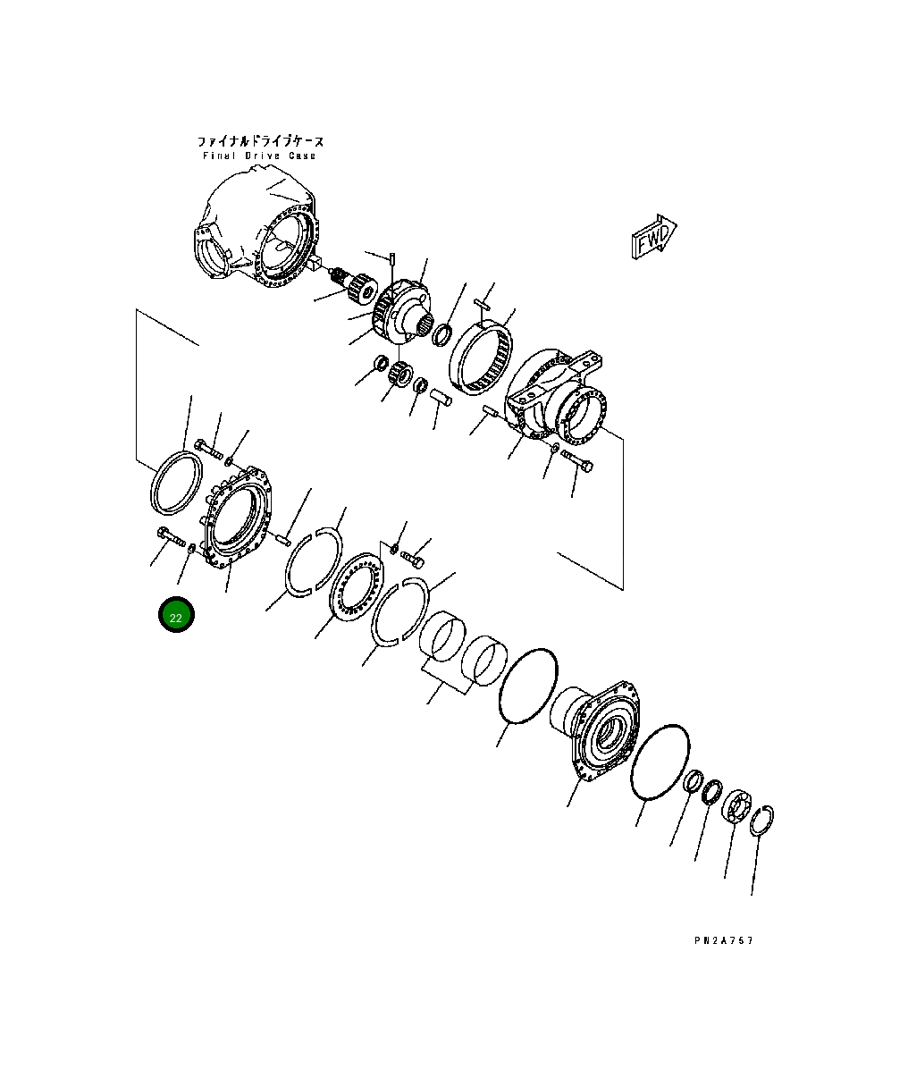 Болт 01010-B1695  Komatsu