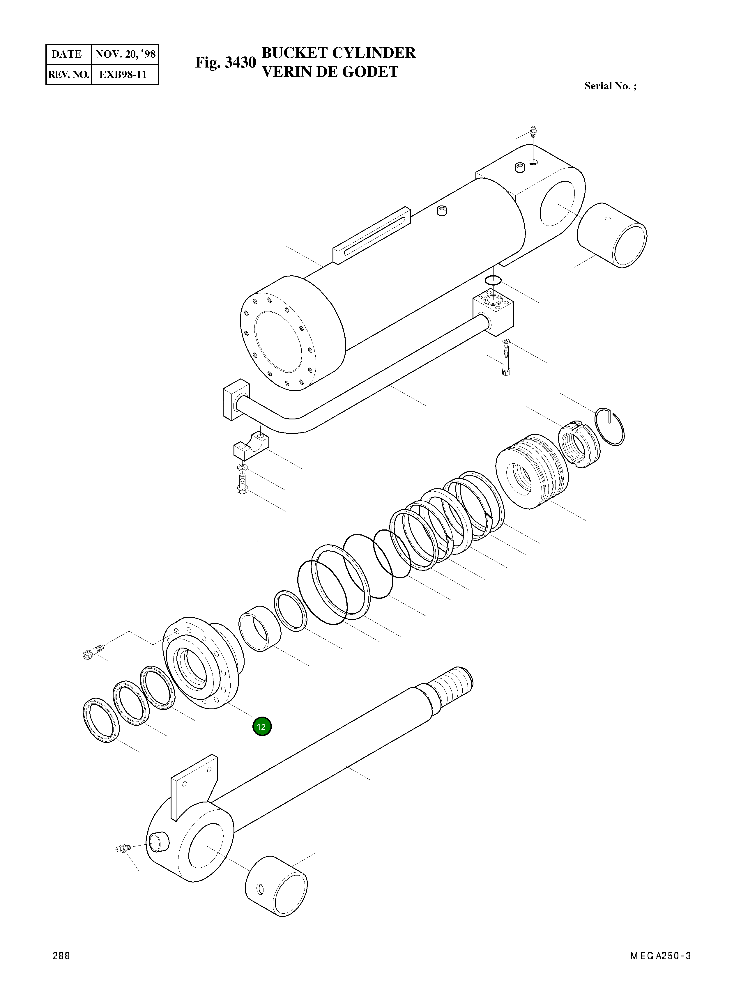 Крышка, ROD 60U407-0 Komatsu