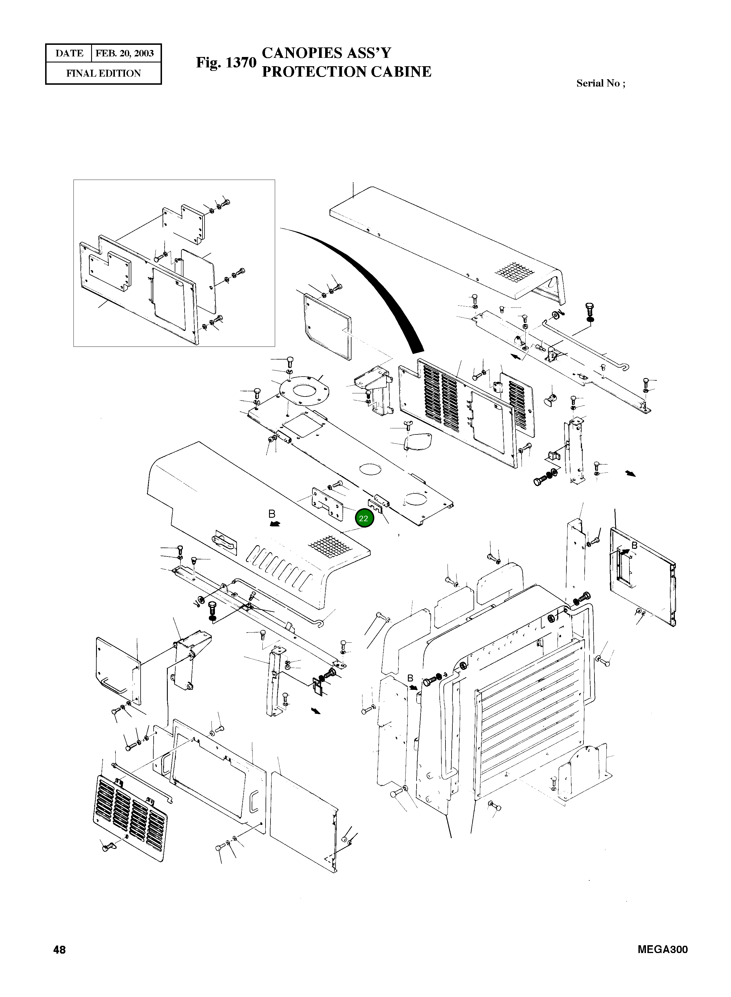 Крышка, L.H 4621-4219B  Komatsu