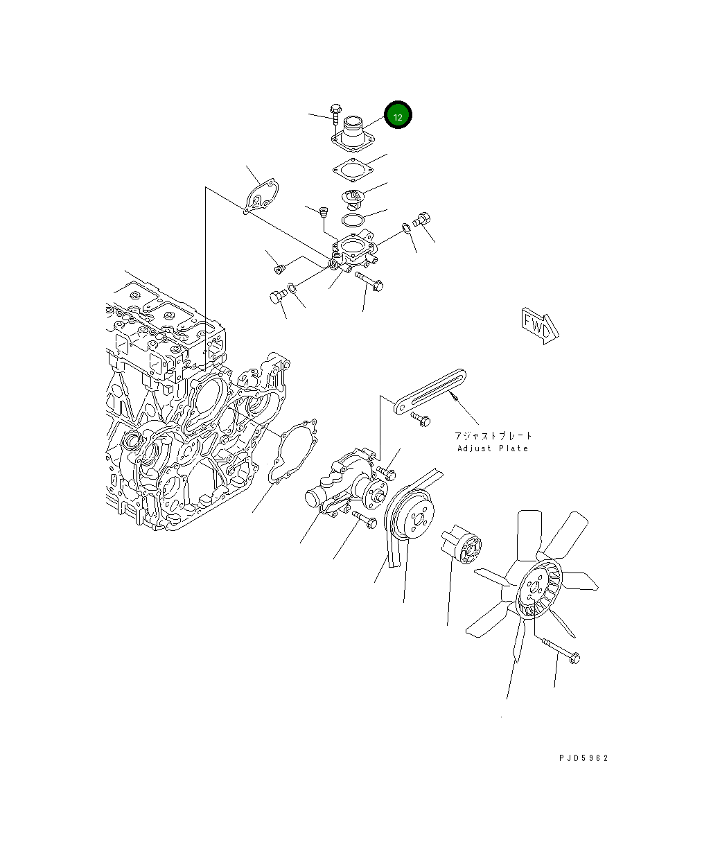 Крышка YM121850-49530 Komatsu