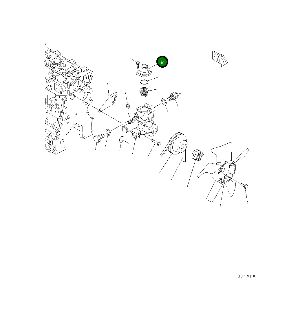 Крышка YM119260-49530 Komatsu
