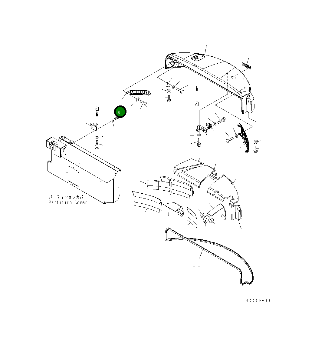 Крышка R.H 21W-54-41231YN  Komatsu